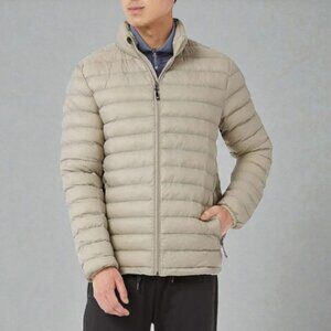 32 Degrees Heat ultra-light down packable puffer jacket light grey men's size M